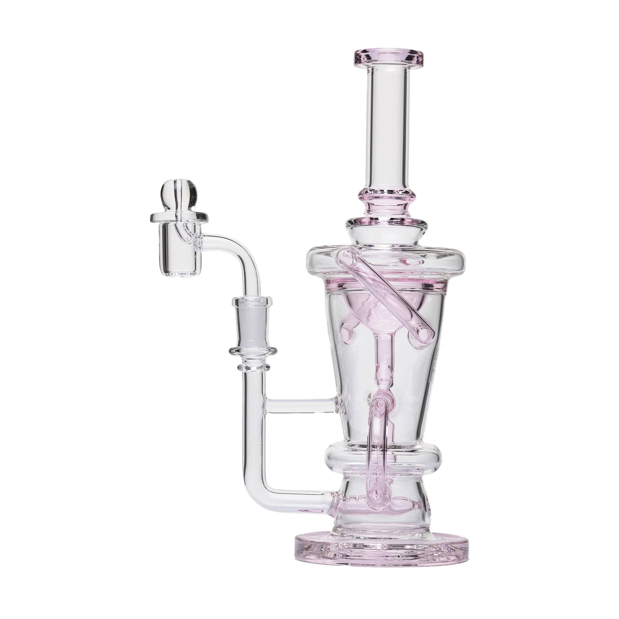 Human Grade 10.25" Straight Recycler Glass Water Pipe - Image 4