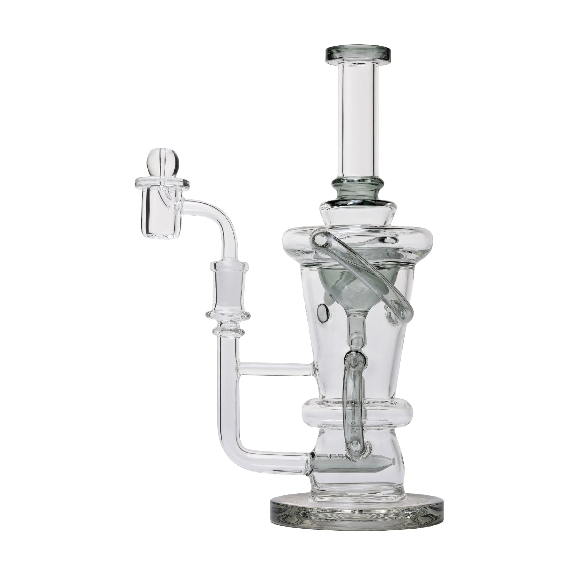Human Grade 10.25" Straight Recycler Glass Water Pipe - Image 5