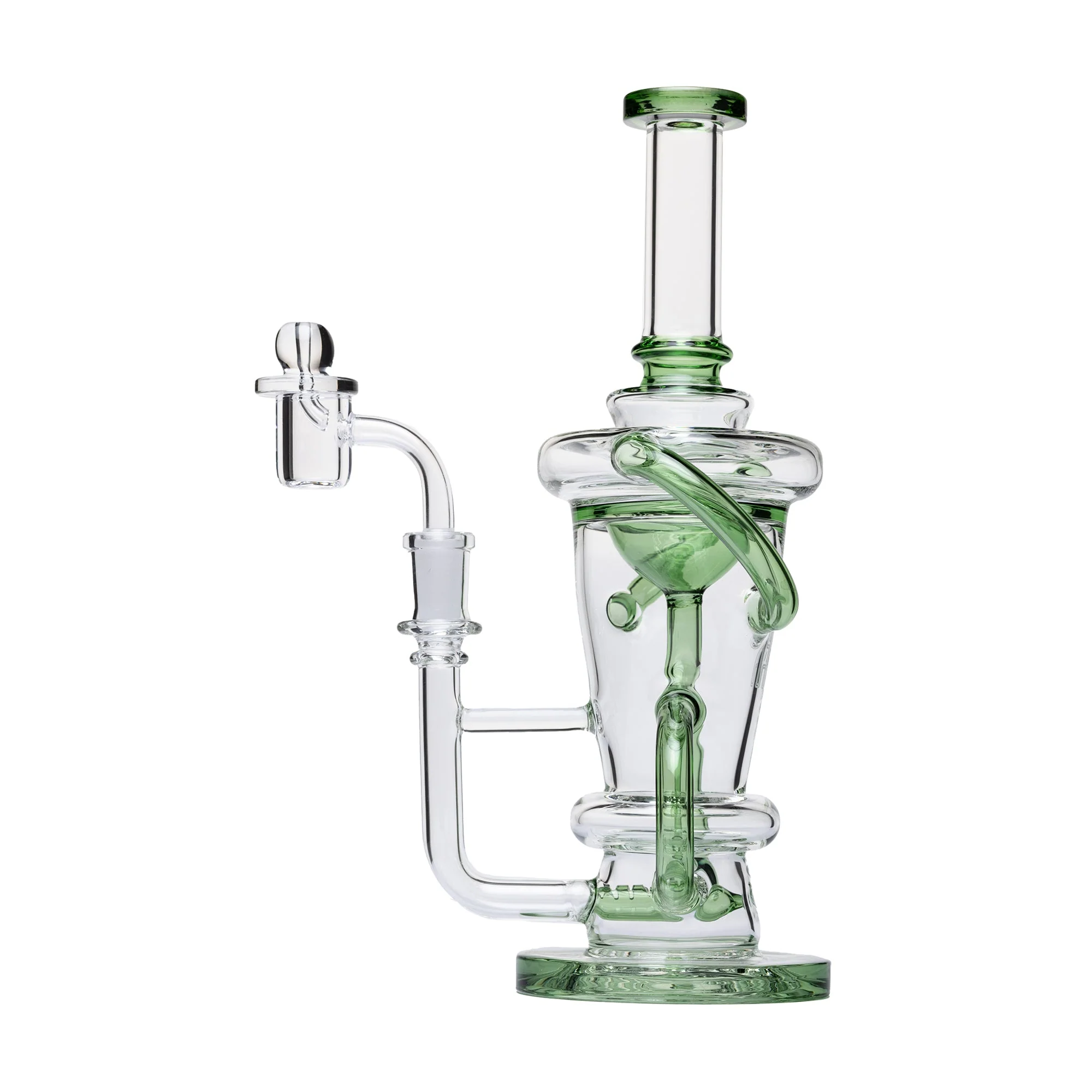 Human Grade 10.25" Straight Recycler Glass Water Pipe - Image 6