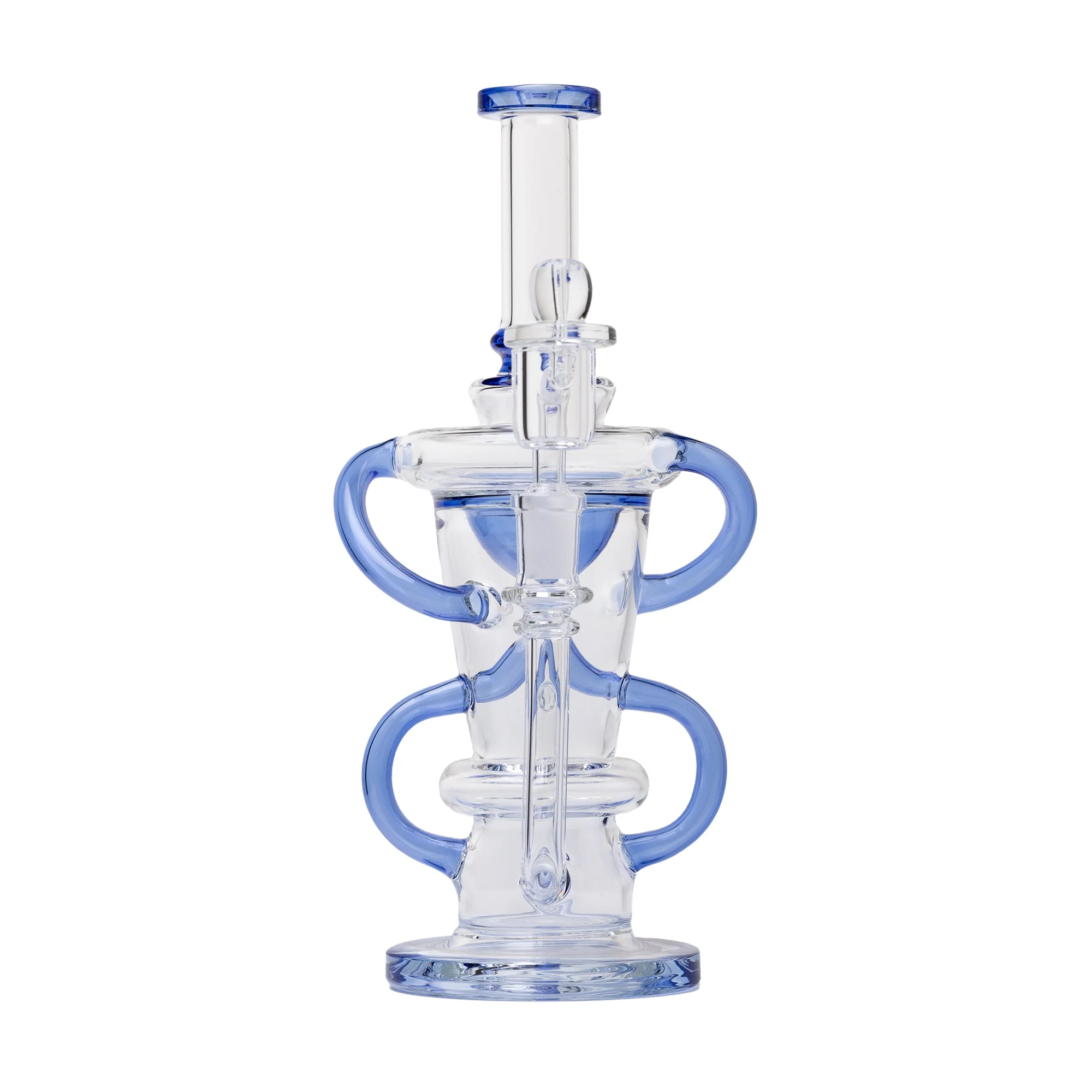 Human Grade 10.25" Straight Recycler Glass Water Pipe - Image 8