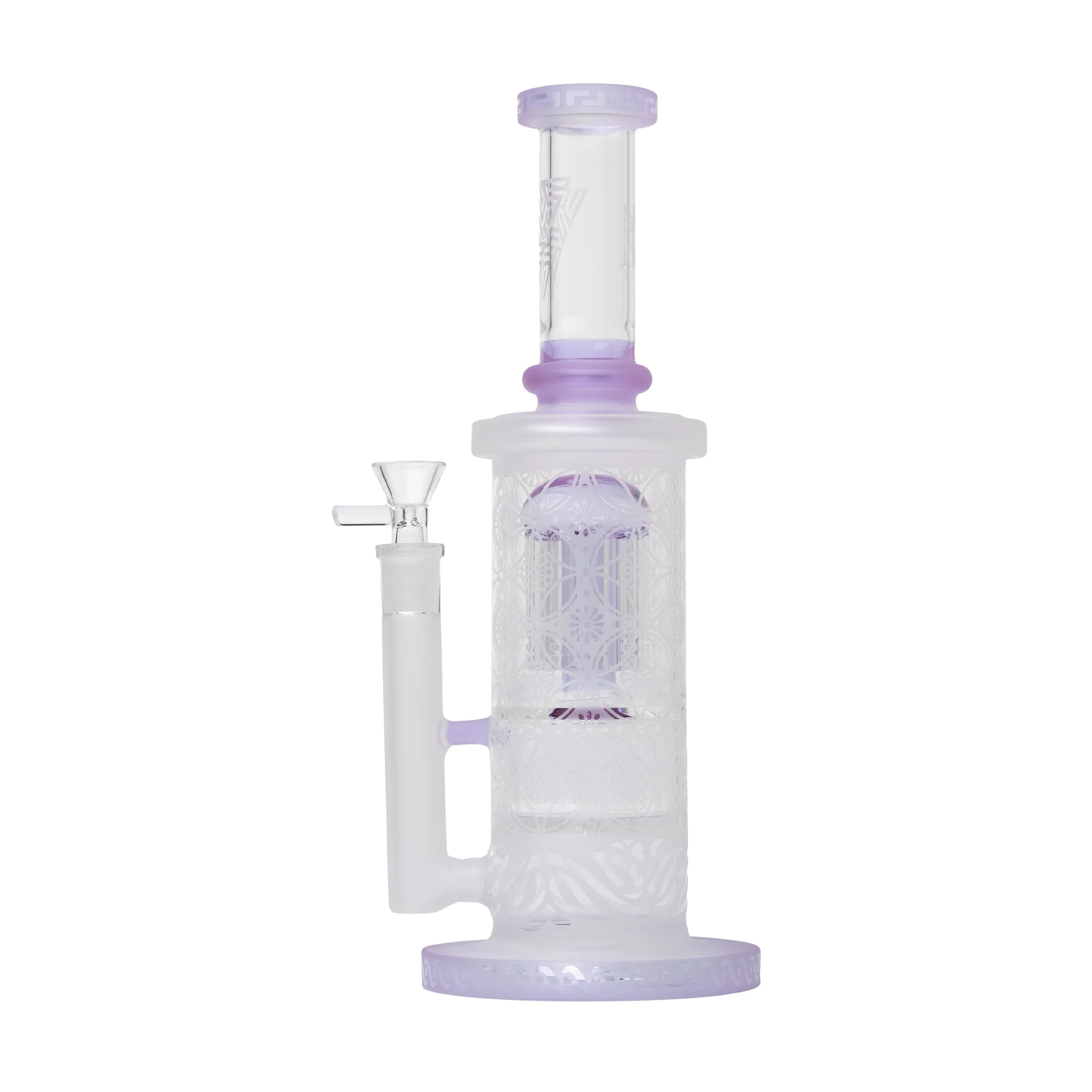 Human Grade Sacred Straight Sandblasted Glass Water Pipe - Image 6