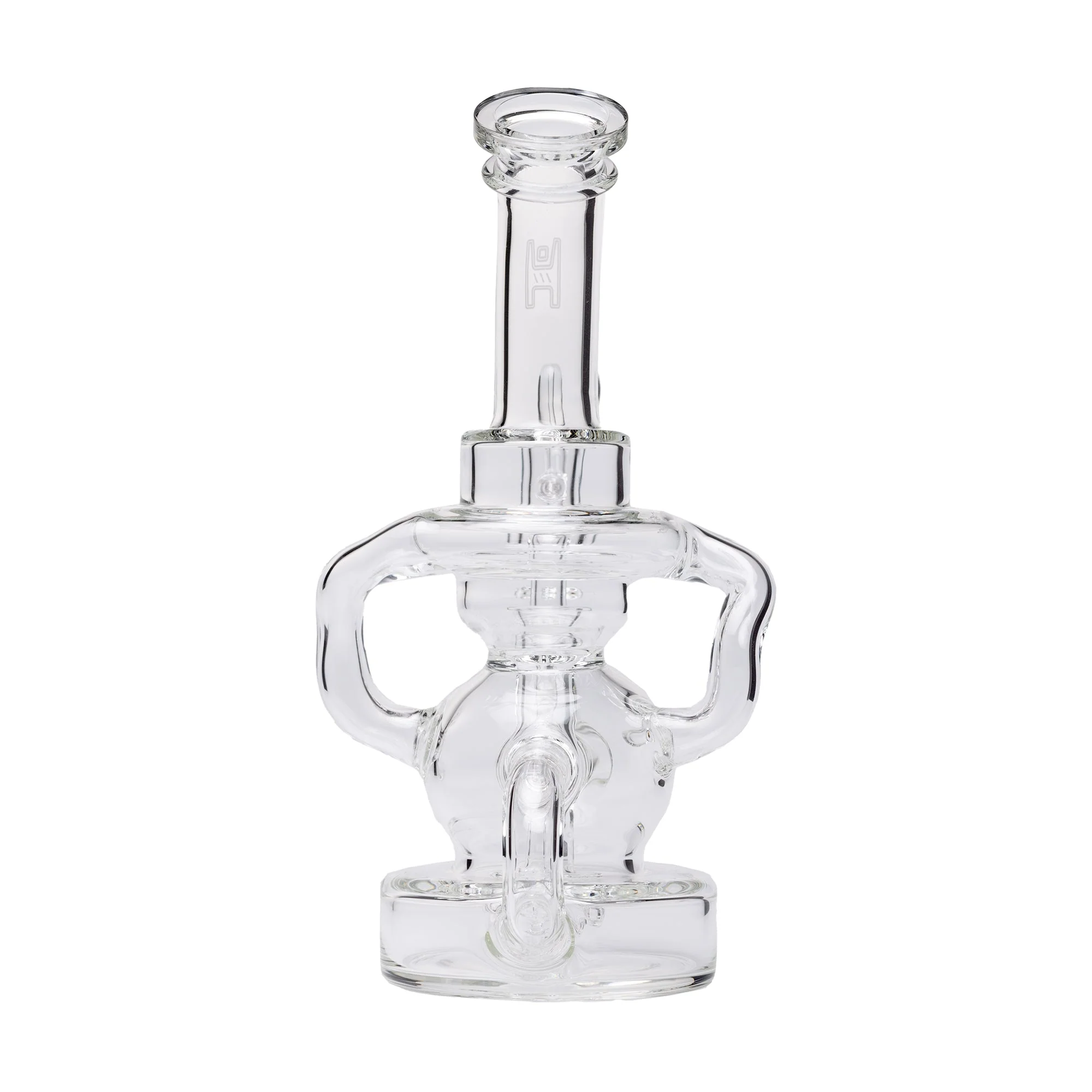 Human Grade Stubby Klein Glass Recycler Rig Water Pipe - Image 6