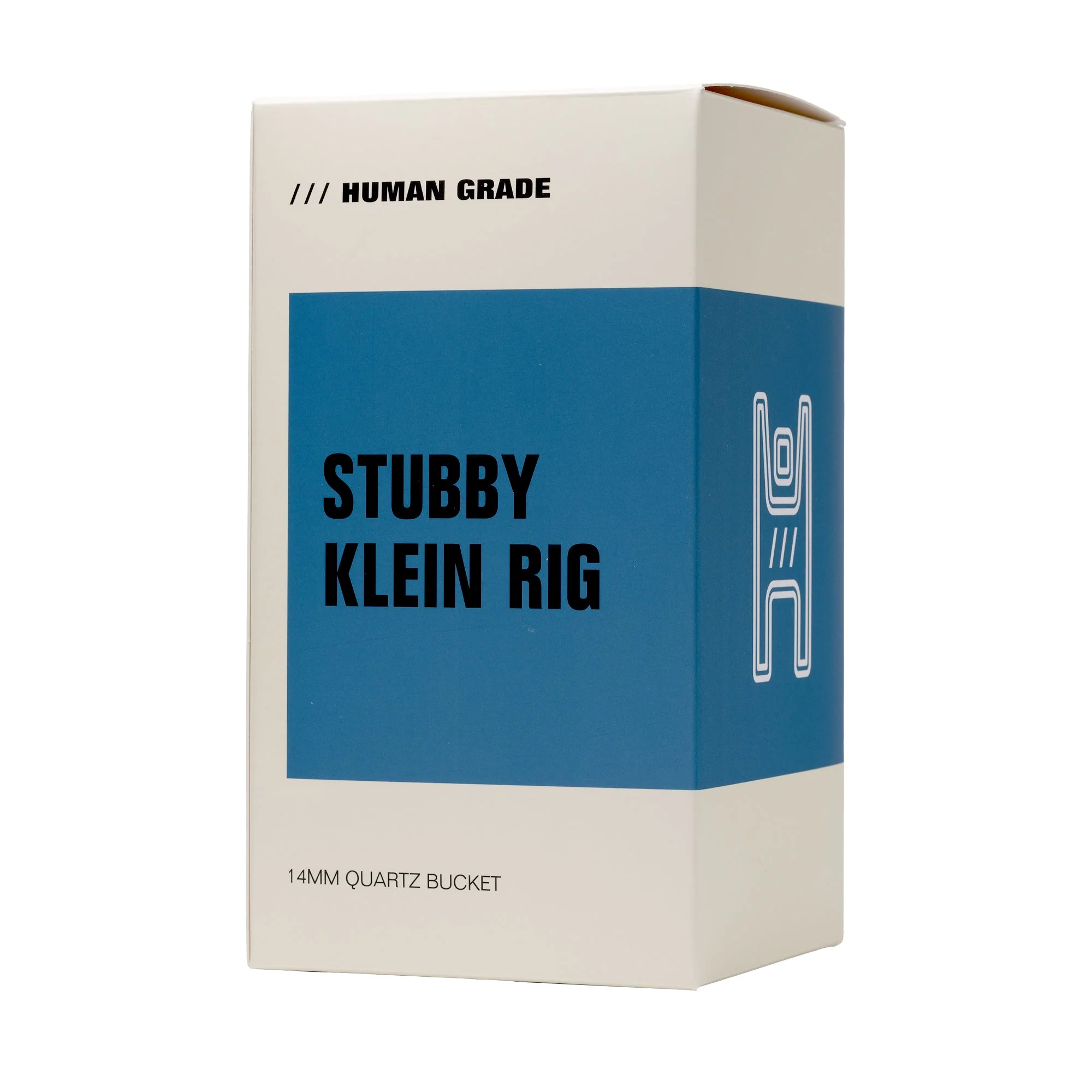 Human Grade Stubby Klein Glass Recycler Rig Water Pipe - Image 8