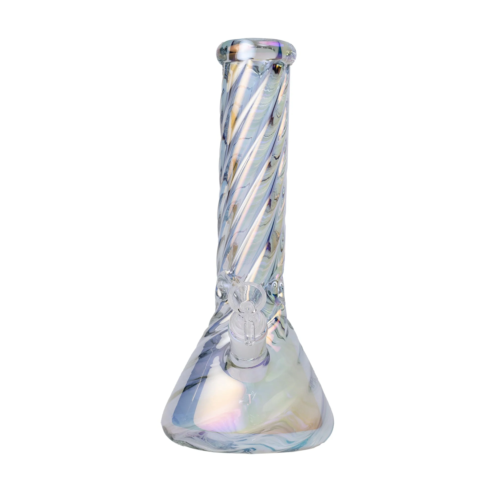 Human Grade Twisted Iridescent Beaker Water Pipe - Image 4