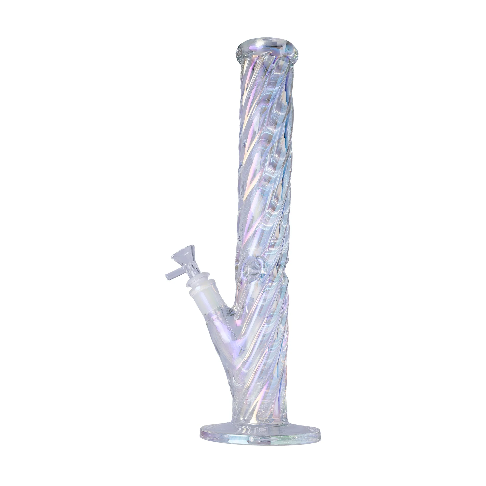 Human Grade Twisted Iridescent Tube Glass Water Pipe - Image 4