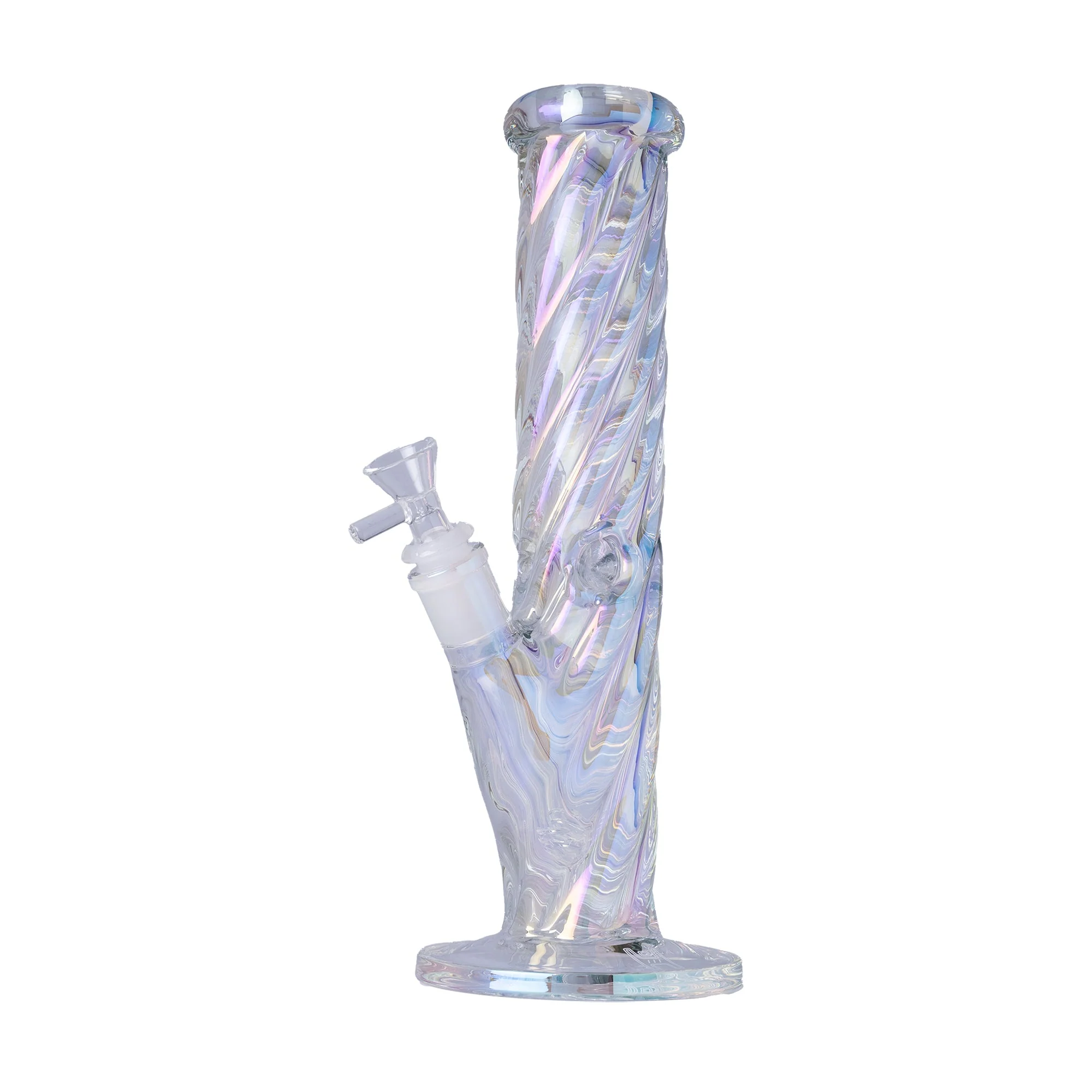 Human Grade Twisted Iridescent Tube Glass Water Pipe - Image 6