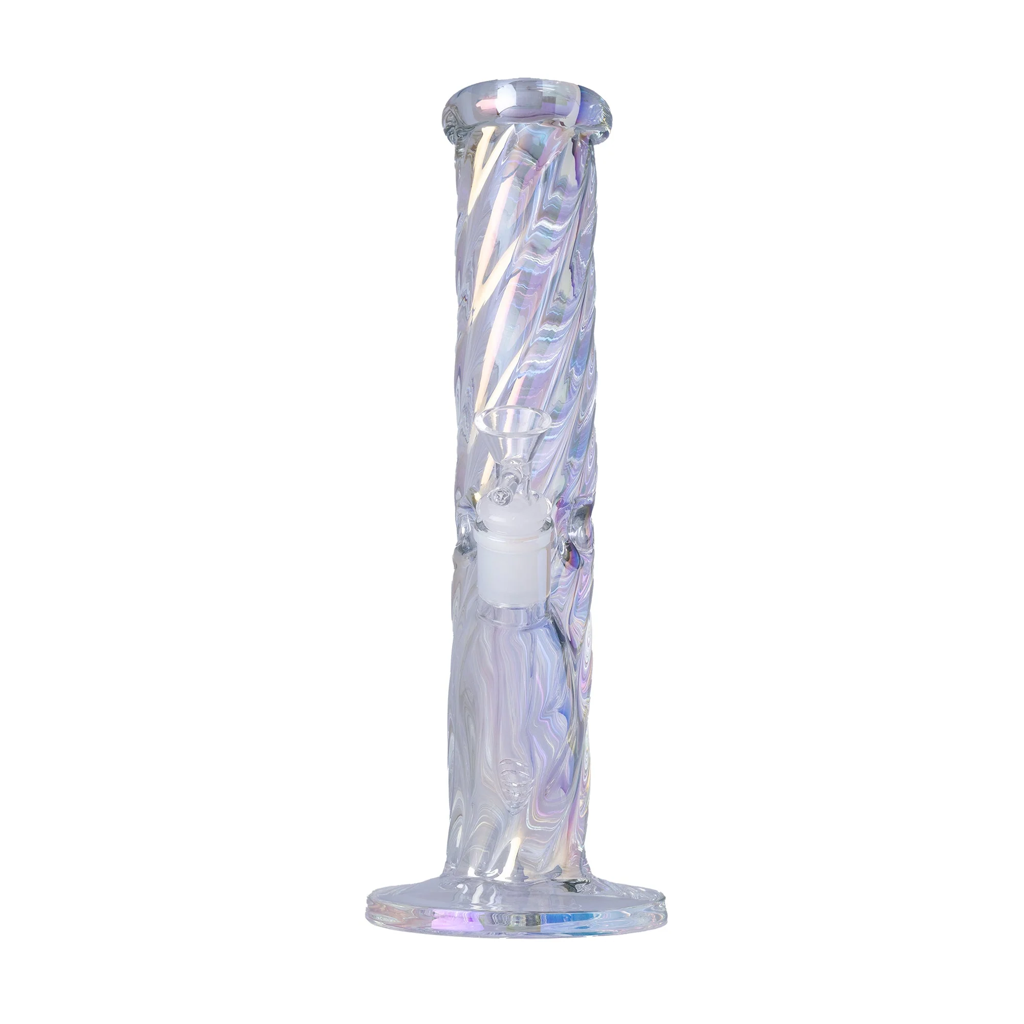 Human Grade Twisted Iridescent Tube Glass Water Pipe - Image 8